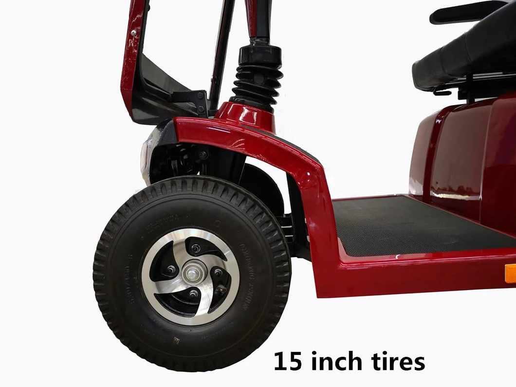 Four Wheel Mobility Scooter with Detachable Canopy Windscreen for Rainy Day
