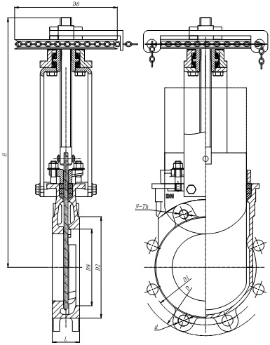 Chainwheel Operated Knife Gate Valve