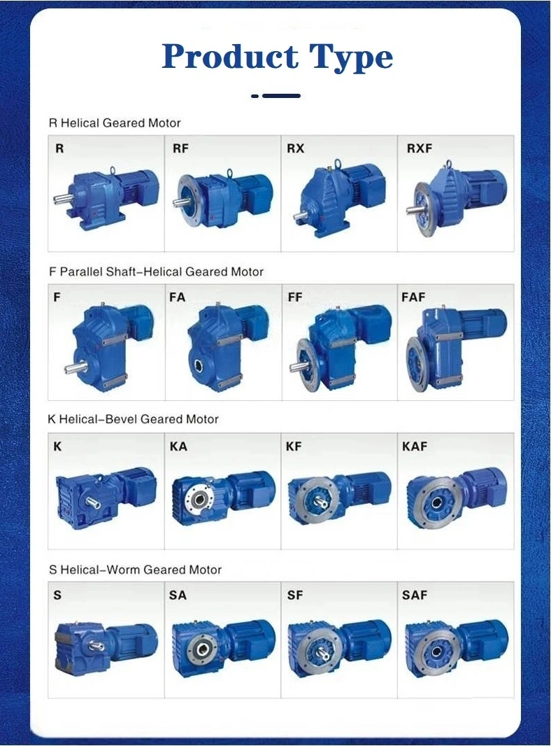 R/K/F/S Four Series Reducers, K Series Spiral Bevel Gear Reducers, Hard Tooth Surface Gear Transmissions