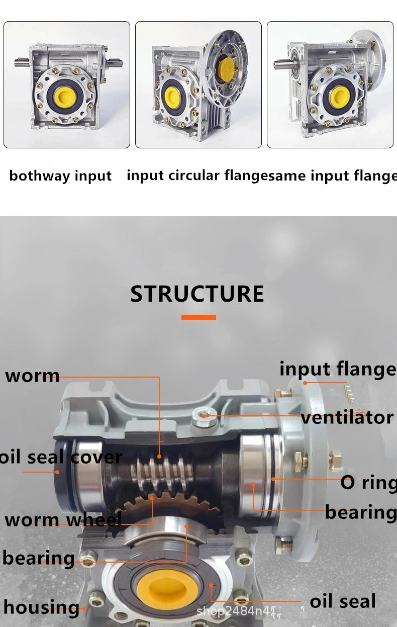Small Industrial Worm Wheel Gearbox Aluminium Housing