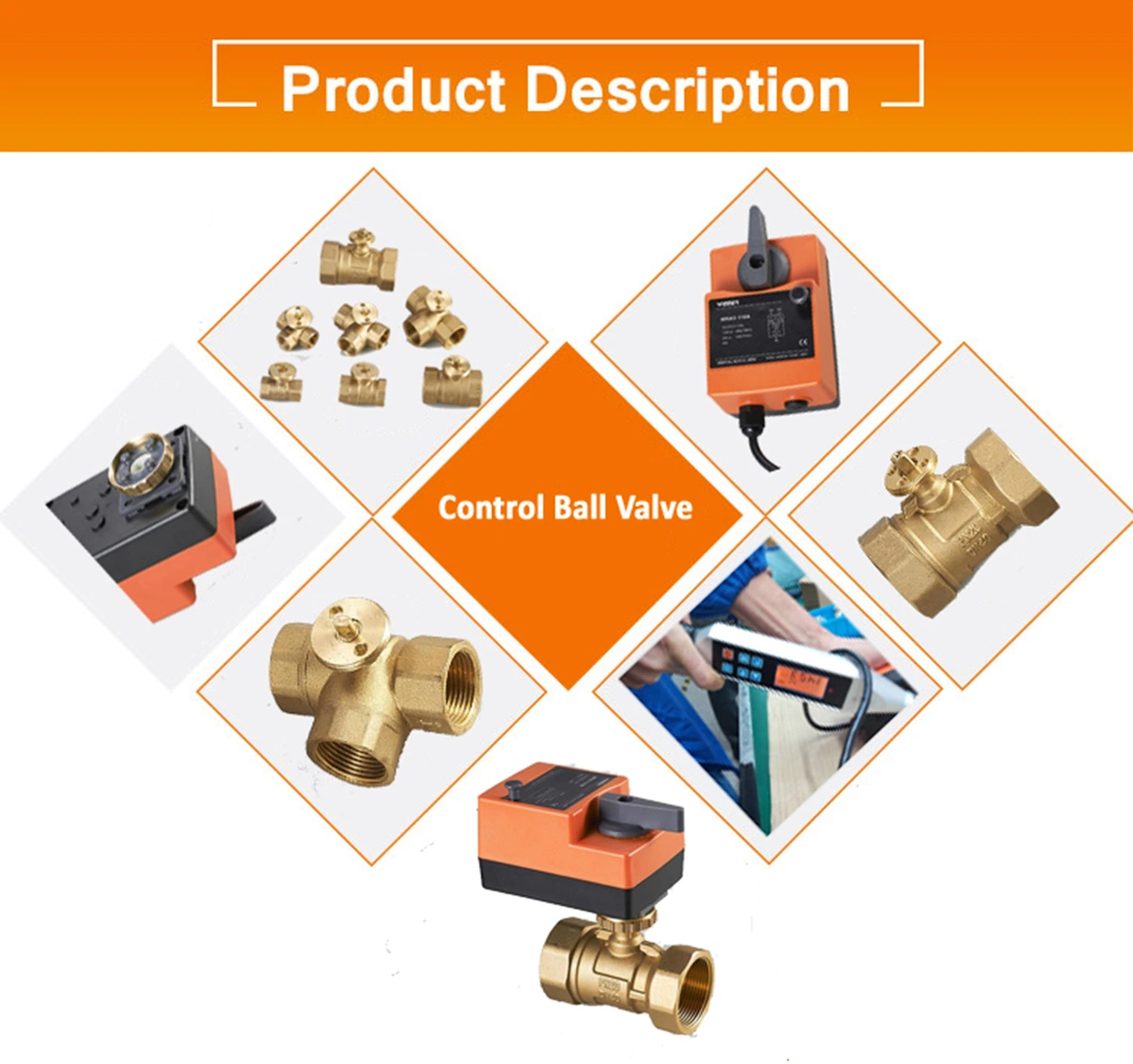 Winvall Motorized Control Valve with Manual Override Electric Actuator Brass Ball Valve