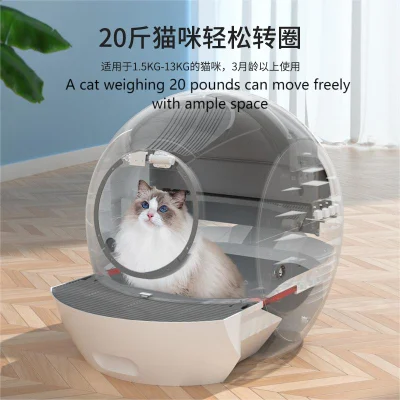 Contenitore per lettiere Cat autopulente automatico con capacità elevata di 65 l+9 l. Con tappetini e deflettore