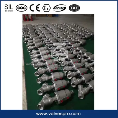 Attuatore in plastica valvola a sede angolare pneumatica con filettatura/morsetto/saldatura/collegamento flangia pieno Valvola di controllo proporzionale in acciaio inox sostituire ESG