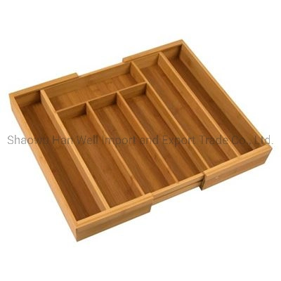 Bamboo Expandable Cutlery Tray for Flatware and Spoons