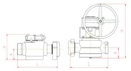 Lo-Torque Lo-Torc Manual Gearbox Plug Valve 1&quot; X 2&quot; X 15000psi (15K) Std H2s Service API 6A