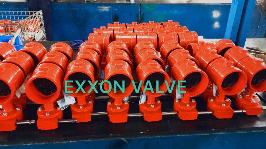 Fire Protection Signal Gearbox Operated Centre Sealing Rubber Seal Grooved Butterfly Valve