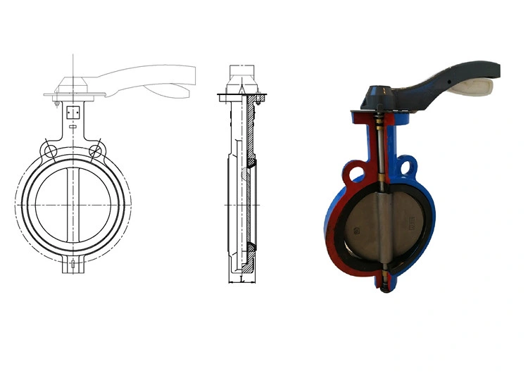 Ductile Iron Wafer Type Butterfly Valve