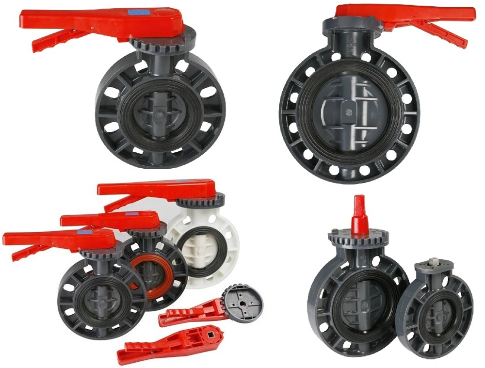 High Quality Plastic PVC Wafer Type Drinking Water Butterfly Valve Lever CPVC Worm Gear Butterfly Valve UPVC Manual Handle Flanged Butterfly Valve
