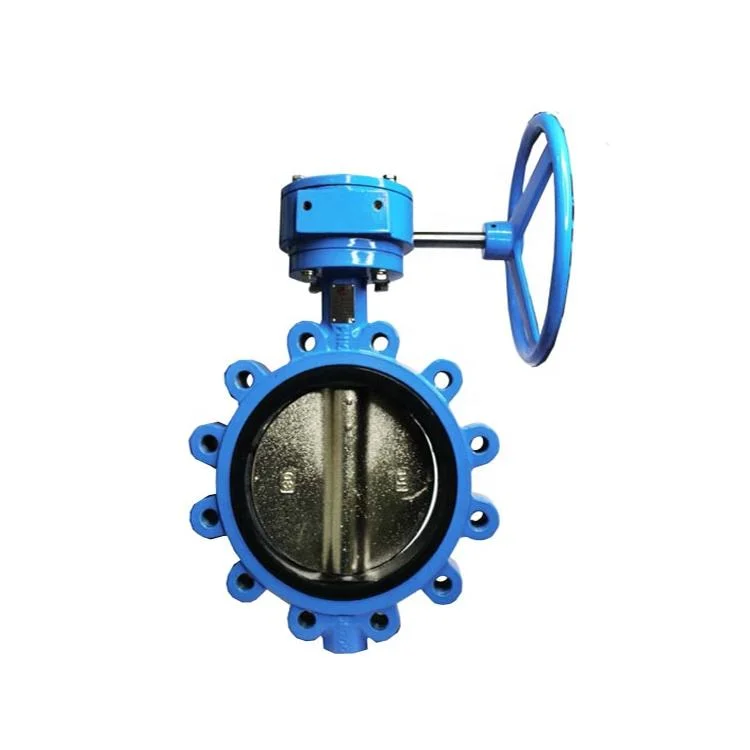 DN50 Pn16 Ductile Iron Wafer Type Worm Gear Box Operated Butterfly Valve