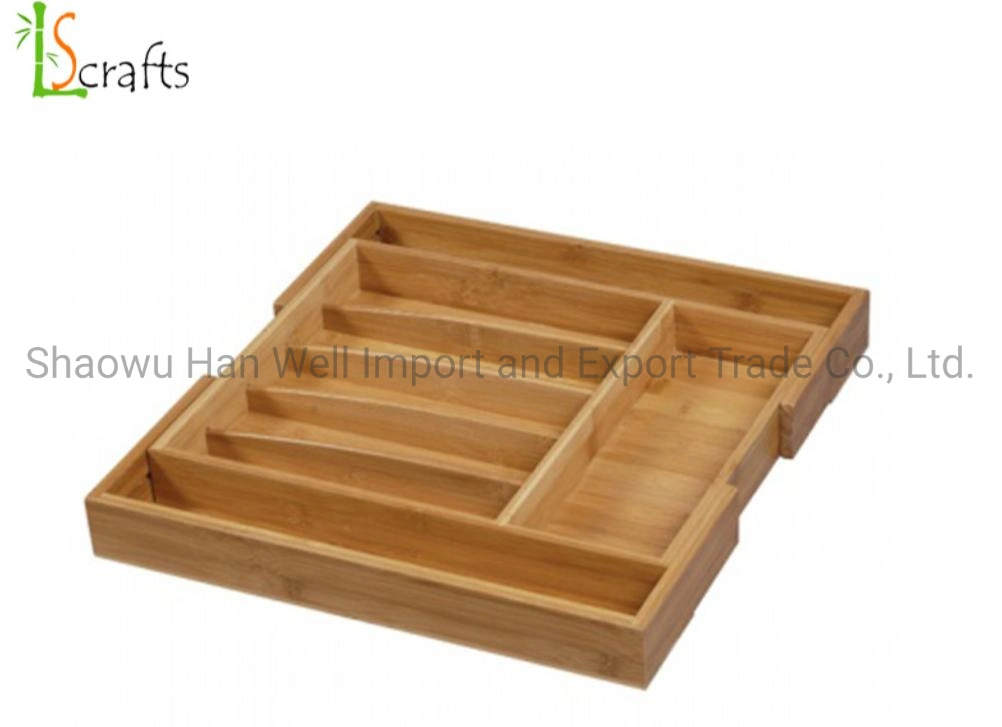 Bamboo Expandable Cutlery Tray for Flatware and Spoons