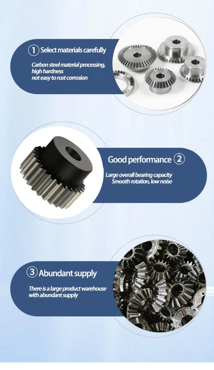 Hot Forging Steel Metal Spur Bevel Pinion Gear High Precision Small Transmission Gear for Gearbox and Agricultural Machinery