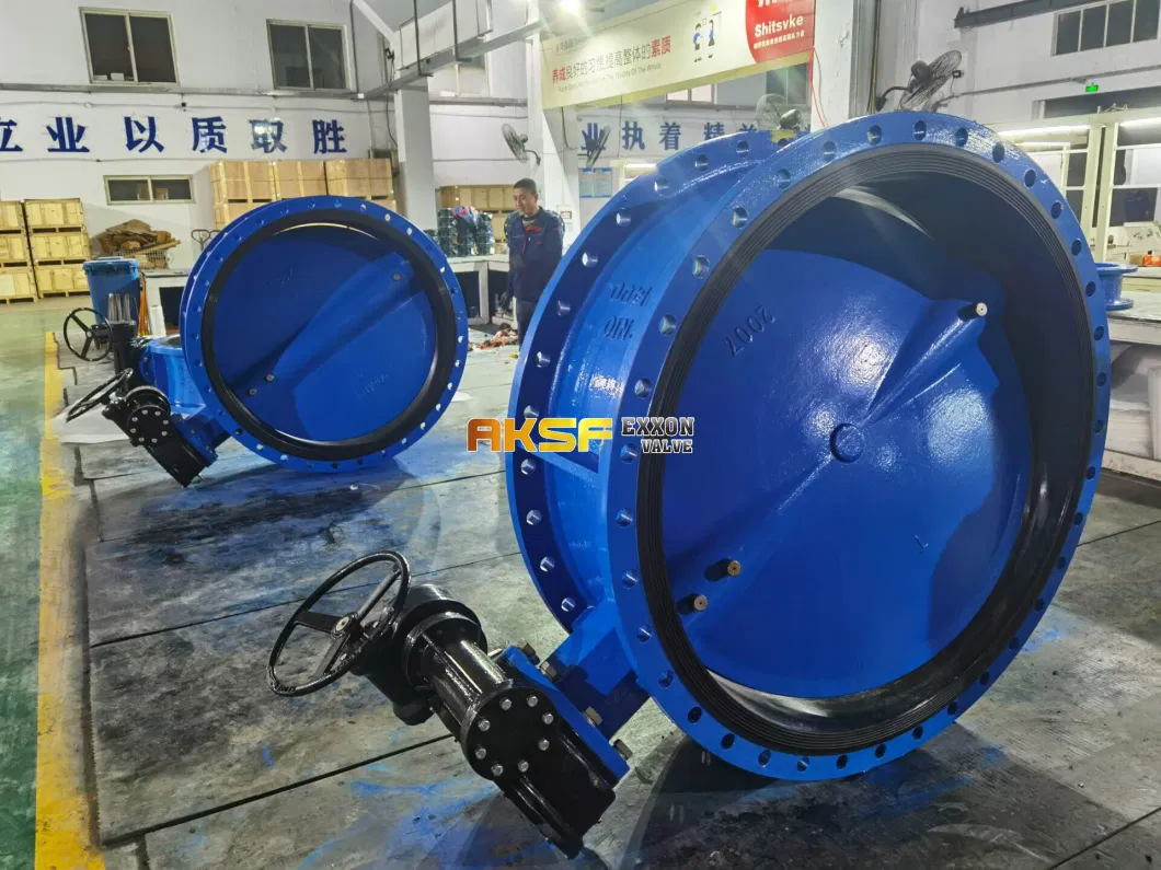 Concentric Soft Sealing Double Flanged Gearbox Operated Butterfly Valves