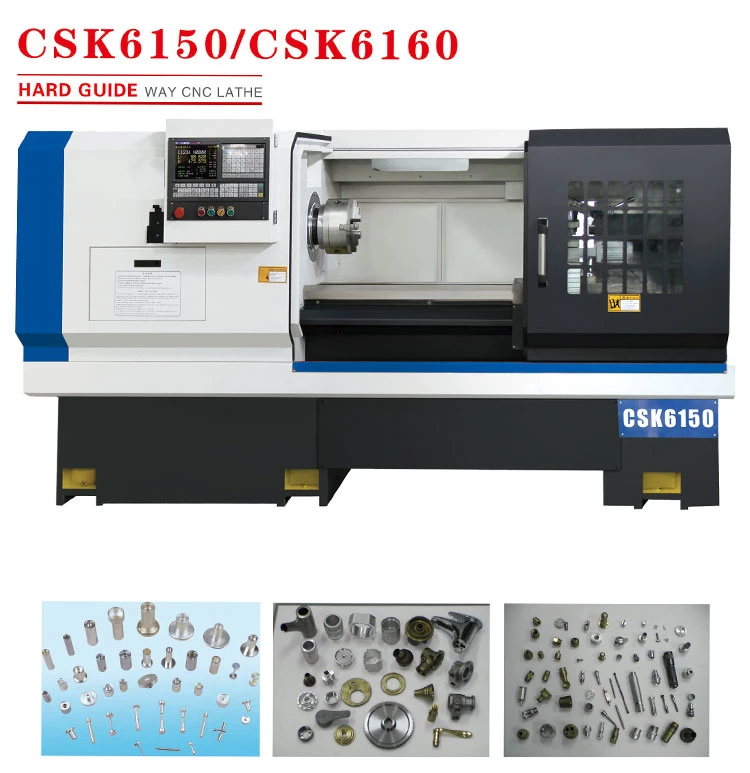 High Base Strength Widened Pallet Powerful Turning Csk6150/Csk6160 Hard Guide Way CNC Lathe Machine with Four-Station Electric Knife Holder