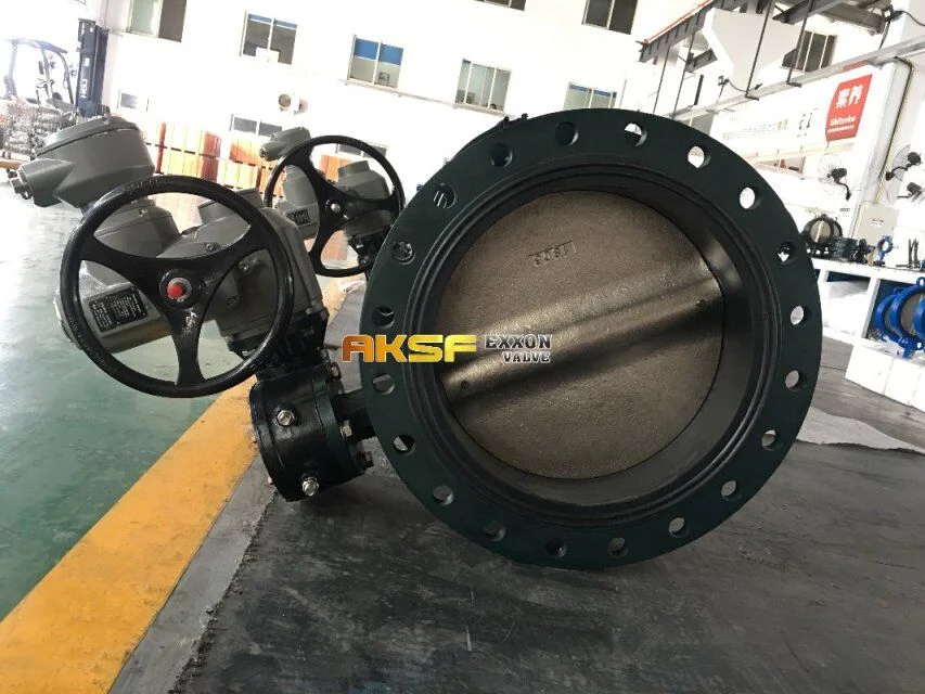 Concentric Soft Sealing Double Flanged Gearbox Operated Butterfly Valves