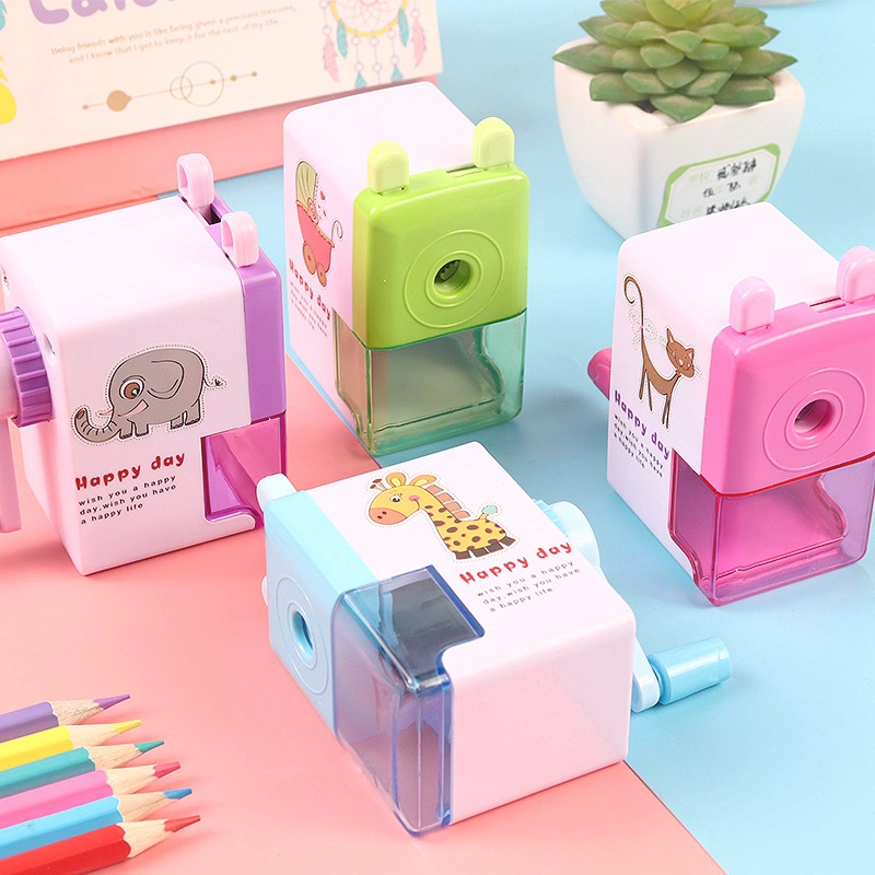 Factory Direct Selling Cartoon Modeling Color Hand Cranking Pencil Sharpener for Kids Learn