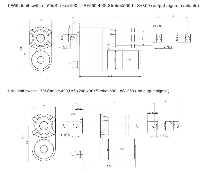 12V 24V 36V 48V Gear Motor Linear Actuator for Lift Mechanism Electric