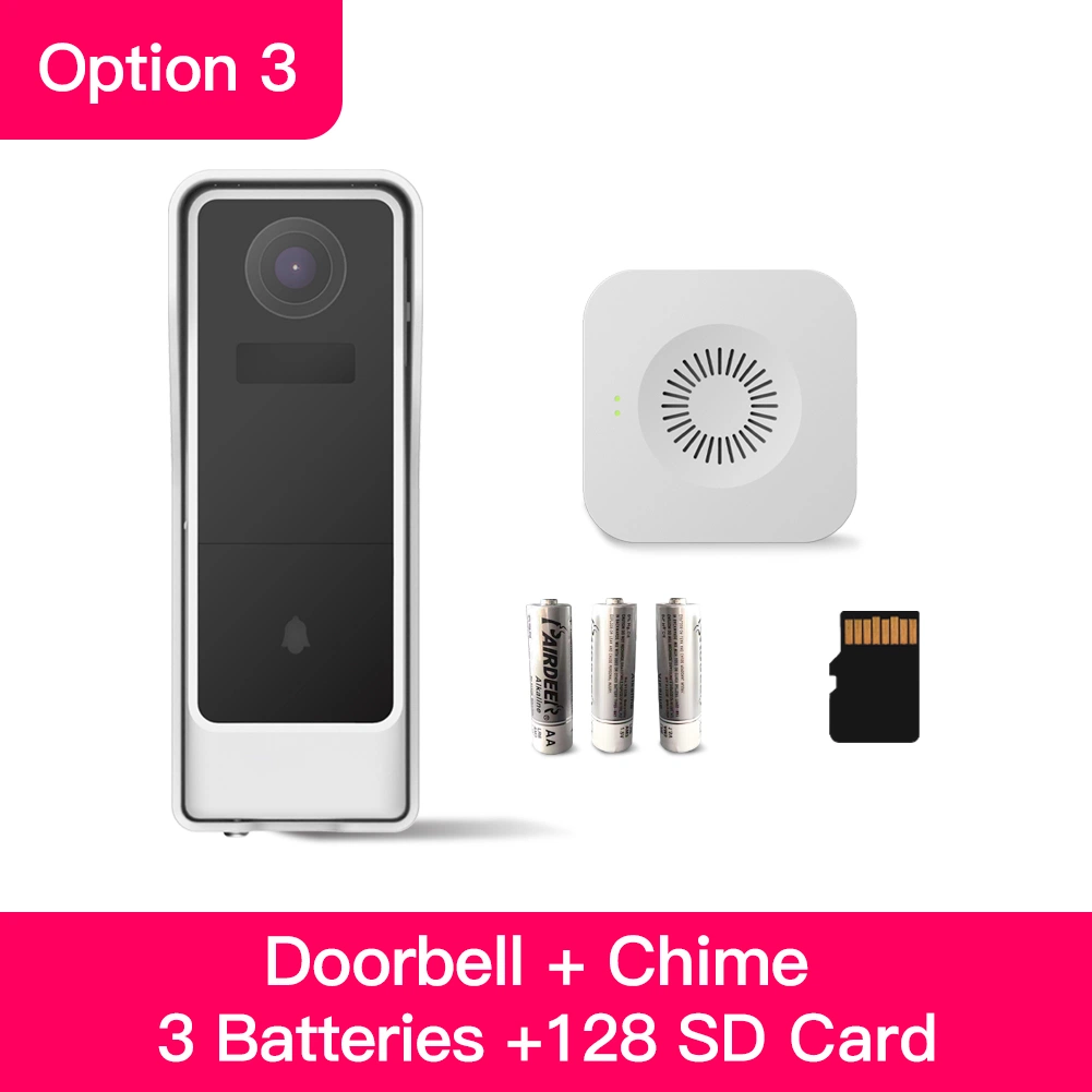 Security System Video Door Bell Video Camera WiFi Tuya Smartlife Wireless Remote Control Rechargeable Battery Home Automation