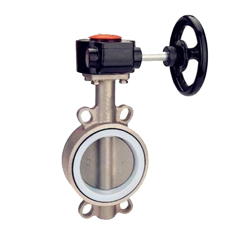 Saf2205 Saf2507 Duplex Stainless Steel Wafer Butterfly Valves Handle Gear Box for Sea Water