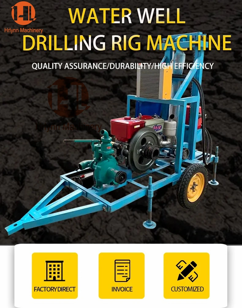 Hot Selling Africa Portable Water Well Drilling Rigs Hydraulic Water Well Bore Hole Drilling Machine