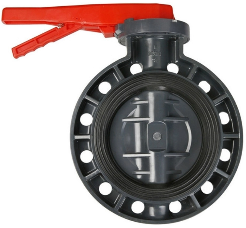 High Quality Plastic PVC Wafer Type Drinking Water Butterfly Valve Lever CPVC Worm Gear Butterfly Valve UPVC Manual Handle Flanged Butterfly Valve