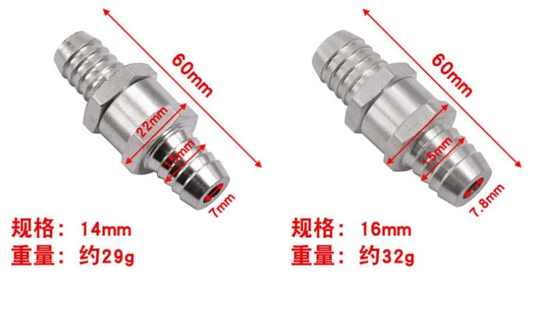 Gasoline Diesel Fuel Pump Check Valve 6 / 8 / 10 / 12 Aluminum Alloy Check Valve Truck and Ship Hand Pump Accessories, Car Check Valve