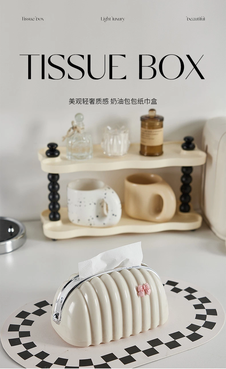 Cream Bag Tissue Box Living Room Bedroom Desktop Cream Style High Value