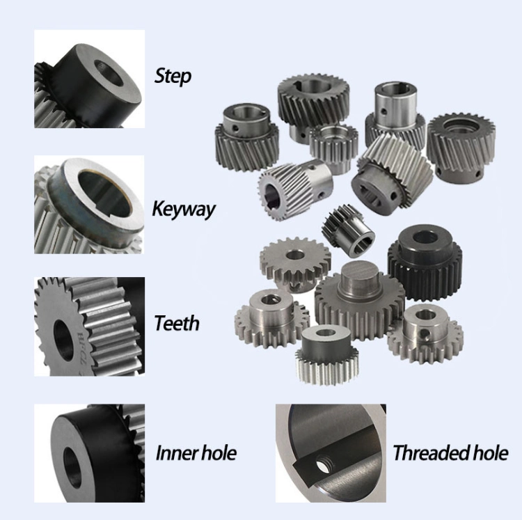 Hot Forging Steel Metal Spur Bevel Pinion Gear High Precision Small Transmission Gear for Gearbox and Agricultural Machinery