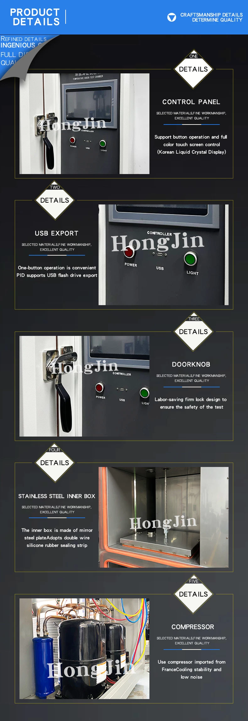 2 Zone Temperature Heat Cold Impact Test Chamber Rapid Temperature Change Test Box