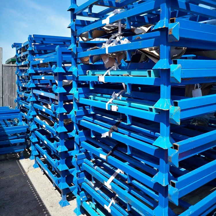 Professional Manufacturer Textile Roll Industry Widely Used Stacking Storage Rack Metal Blue Folding Adjustable Tire Rack