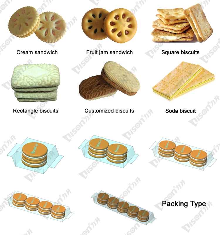 New Product Electric Automatic 3+2 Biscuit Sandwich Machines Different Taste