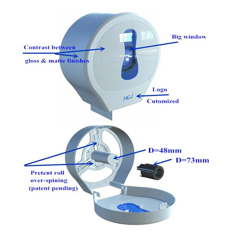 High Quality Jumbo Roll Central Pull Toilet Seat Tissue Dispenser Box