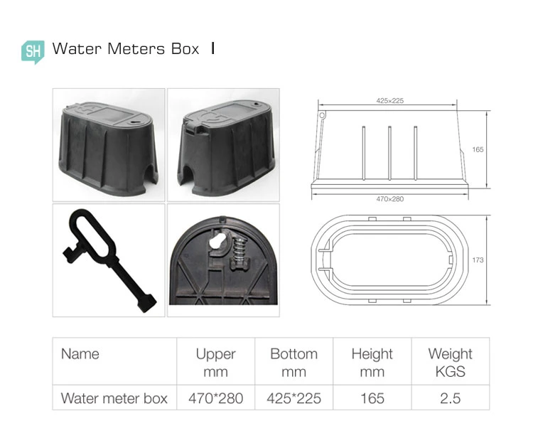 China Suppliers Hotsales Waterproof Plastic Water Meter Box with Key