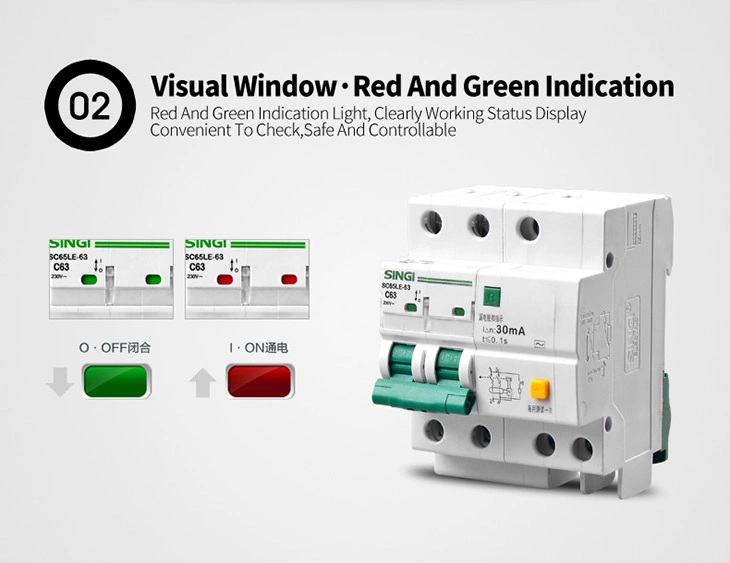 230/400V 50/60Hz 10ka Circuit Residual Current Breaker Operator RCBO