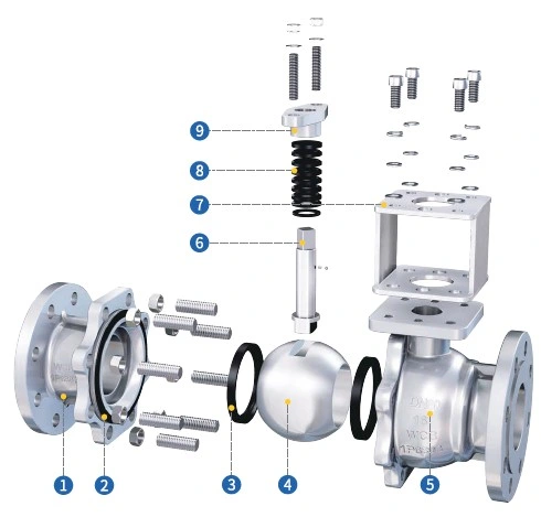 Pneumatic Actuator Control Floating Ball Valve with Solenoid Valve Standard Pn16 Medium Temperature General