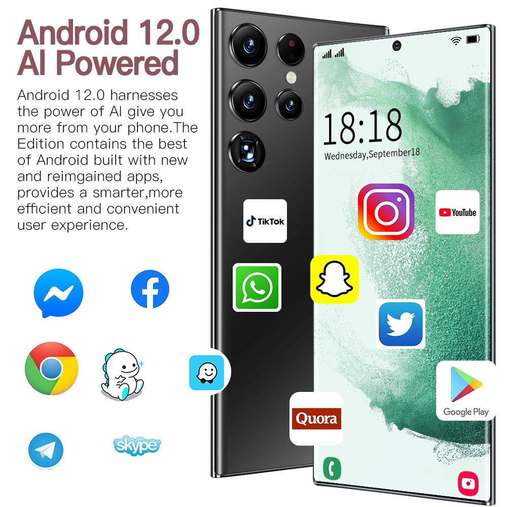 100% Original Android S23 Ultra 5g Network 16GB+1tb 32MP+64MP 7.3 Inch Dual SIM Card Cell Mobile Phone