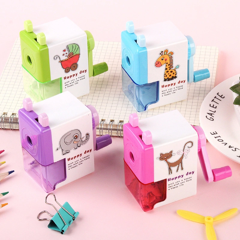 Factory Direct Selling Cartoon Modeling Color Hand Cranking Pencil Sharpener for Kids Learn