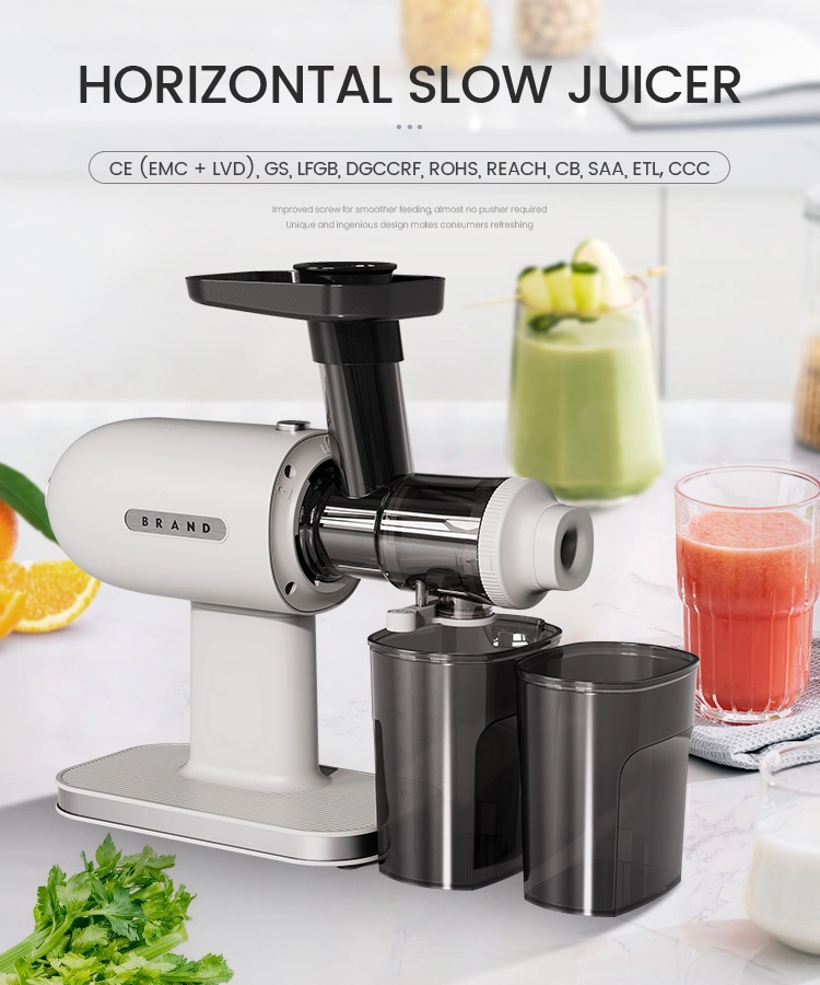 Sj-012 Horizontal Pursue Fresh Taste Fruit Vegetable Cold Press Slow Fruit Juicer Processing Machine Juicer