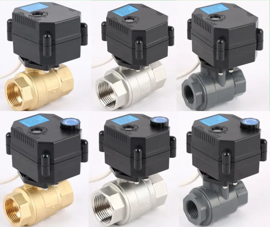 2 Way Mini Electric Actuator Brass Ball Valve DN20 Brass Electric Water Valve AC/DC9-24V DC9-35V