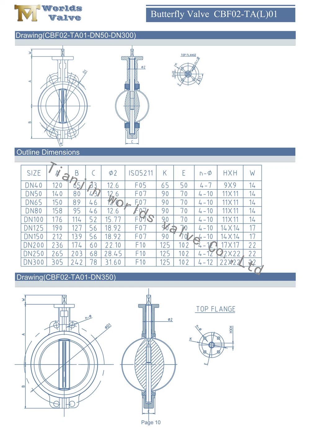 Al-Bronze Lug Butterfly Valve C95400 C95800 Body and Disc for Sea Water Vessel Marine Valves