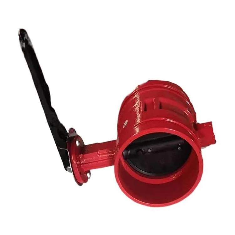 Fire Protection Signal Gearbox Operated Centre Sealing Rubber Seal Grooved Butterfly Valve