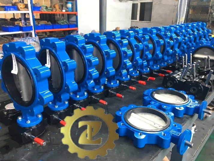 Zhv Industrial Marine DN300 Rubber Lined EPDM Lining Flange Butterfly Valve