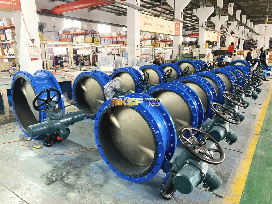 Concentric Soft Sealing Double Flanged Gearbox Operated Butterfly Valves