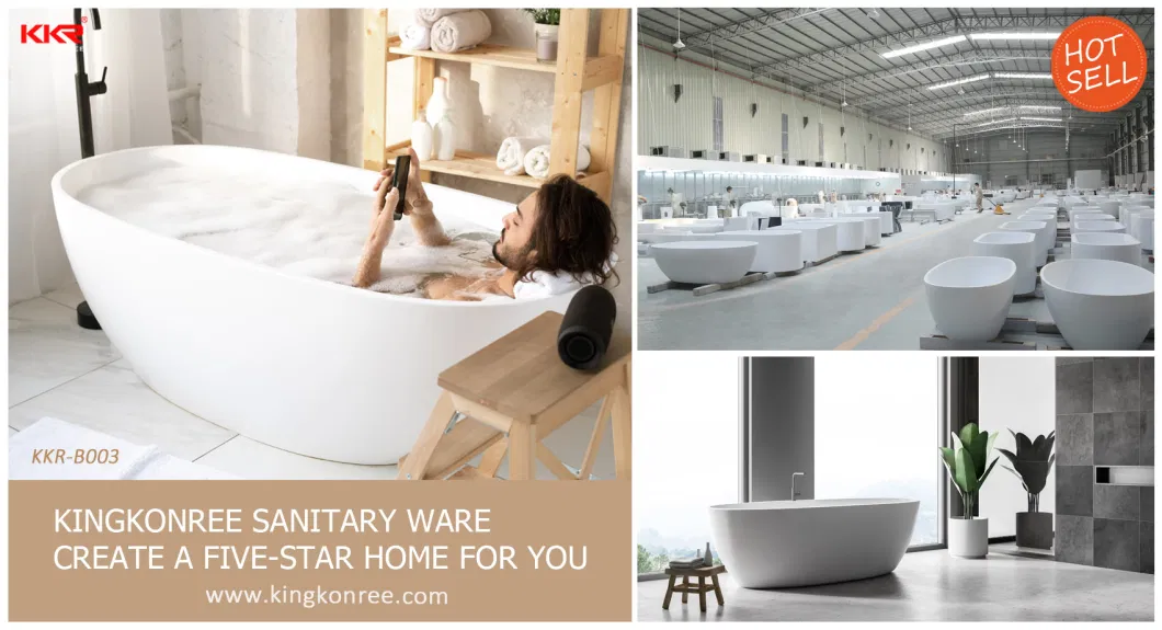 Hotel Luxury Solid Surface Freestanding Bathtub Soaking Enjoy Bath Tubs