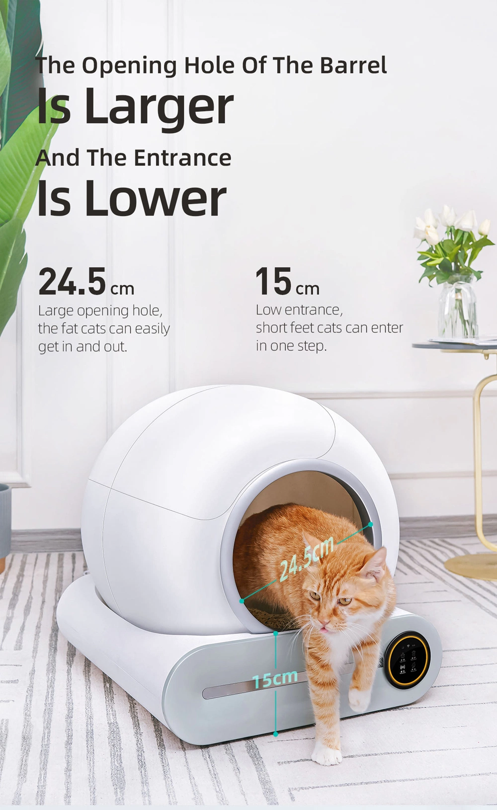 2023 Hot Selling Smart WiFi APP Hands Free Automatic Cat Litter Box