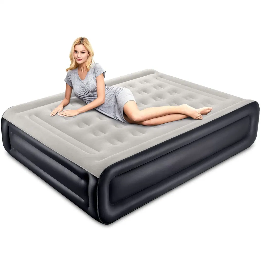 Enjoy Immediate Grey Twin Inflatable Raised Air Mattress Camping Bed
