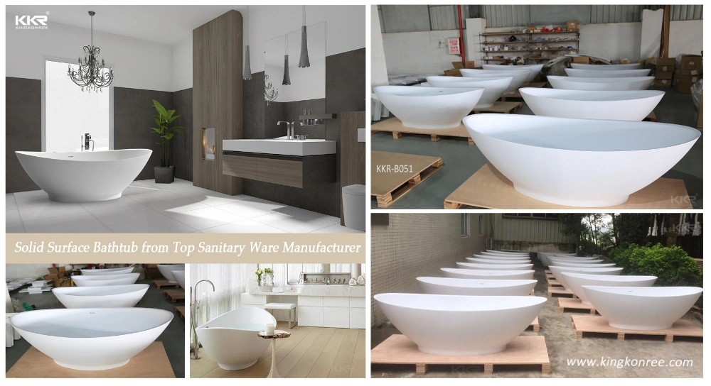 Hotel Luxury Solid Surface Freestanding Bathtub Soaking Enjoy Bath Tubs