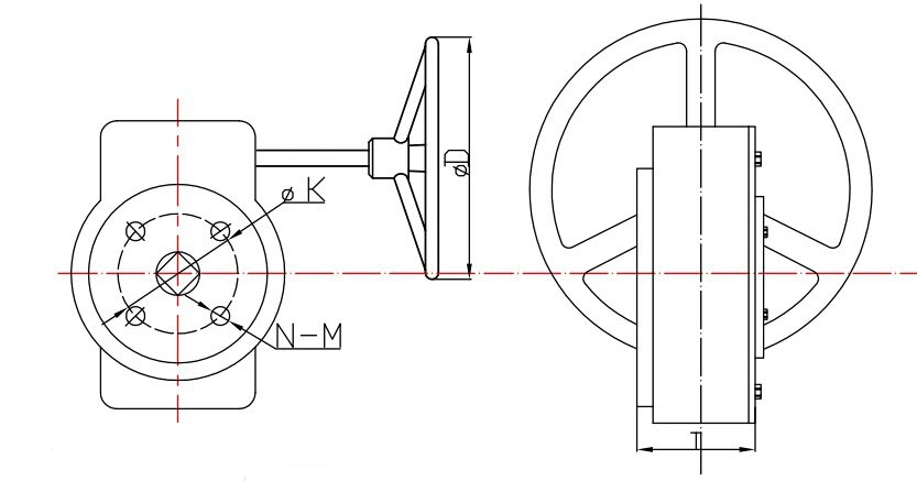 Gear Box for Butterfly Valve Ball Valve in Iron Ss Shell Manual Reduction
