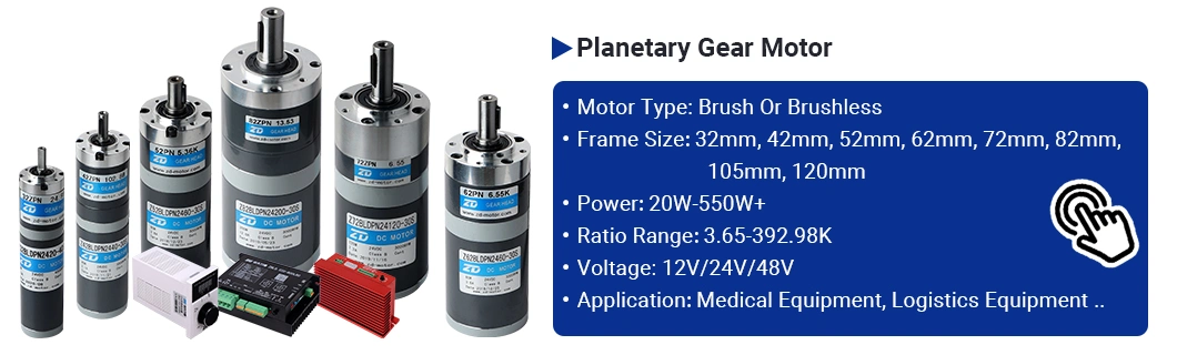 ZD High Performance High Quality Electric AC/DC Brush Or Brushless Gear Motor Planetary Gearbox Manufacture For Automation Solutions
