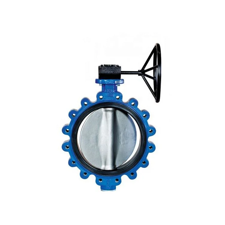 DN50 Pn16 Ductile Iron Wafer Type Worm Gear Box Operated Butterfly Valve