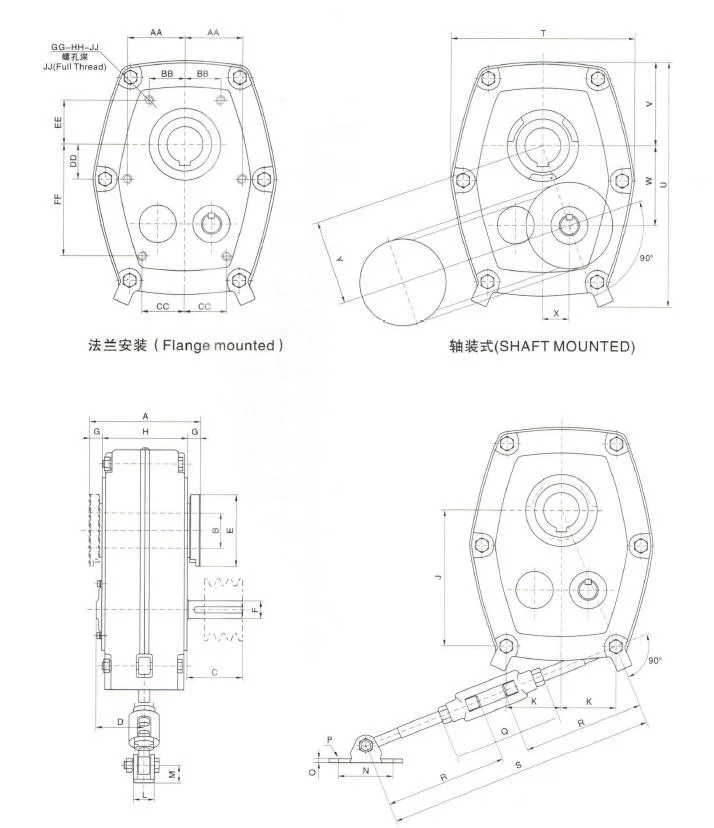 Smr Series Conveyor Belt Motor Hollow Shaft Mounted Clutch Gearbox 1 20 Ratio Gearbox for Mechanical Equipment